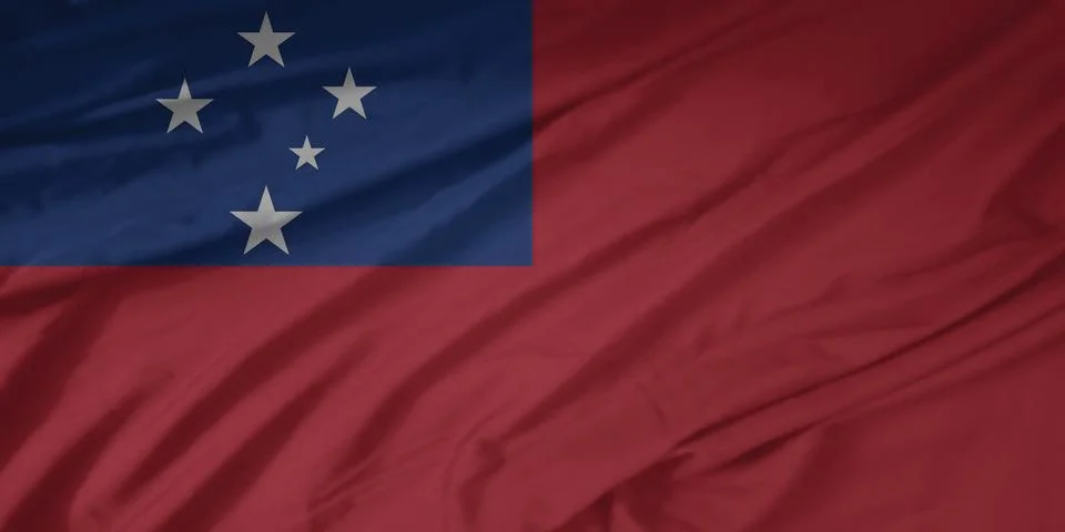 Samoa Flag waving in the smooth wind Stock Photos