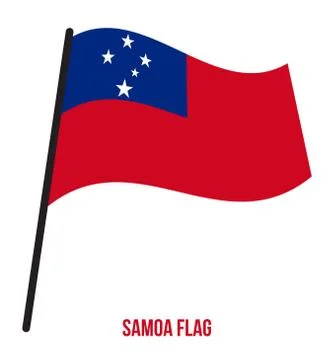 Samoa Flag Waving Vector Illustration on White Background. Samoa National Flag Stock Illustration