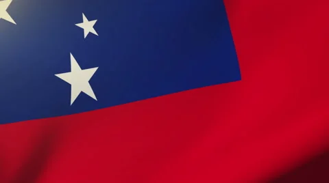 Samoa flag waving in the wind. Looping sun rises style.  Animation loop Video stock 48598417