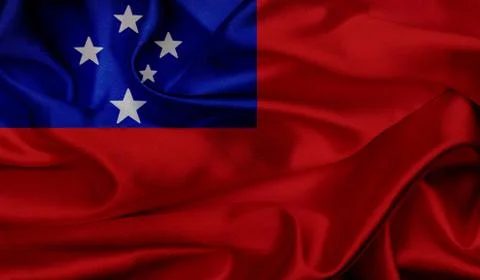 Samoa grunge waving flag Stock Illustration