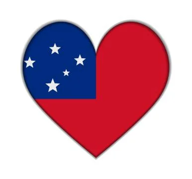 Samoa heart flag vector イラスト素材