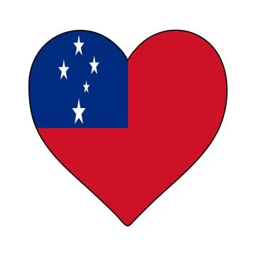 Samoa Heart Shape Flag. Love Samoa. Visit Samoa. Vector Illustration  Stock Illustration
