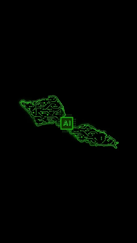 Samoa Map AI Chipset Technology Opener 스톡 동영상 337172597