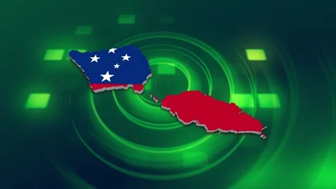Samoa Map and Flag Background Video stock 344029688