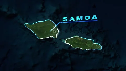 Samoa Map Animation Video stock 273876896