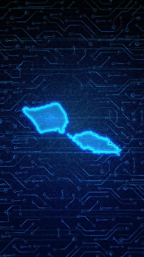 Samoa Map Digital Technology Opener Stock Footage 336314094