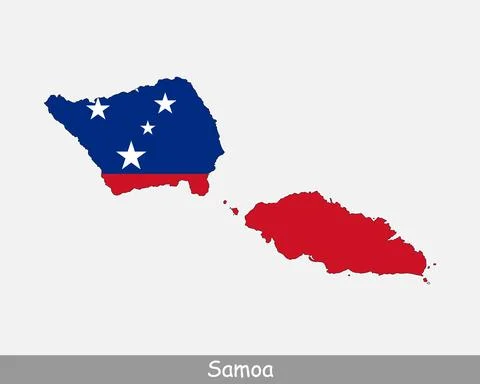 Samoa Map Flag Stock Illustration