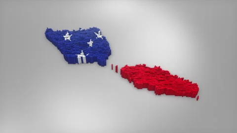 Samoa Map with Flag Intro Background Stock Footage 315165132