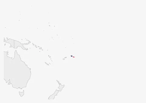 Samoa map highlighted in Samoa flag colors Stock Illustration