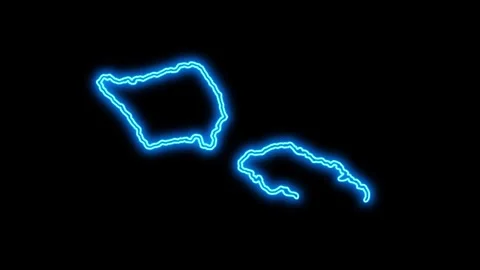 Samoa Map Outline Neon Lights Stock Footage 332850548