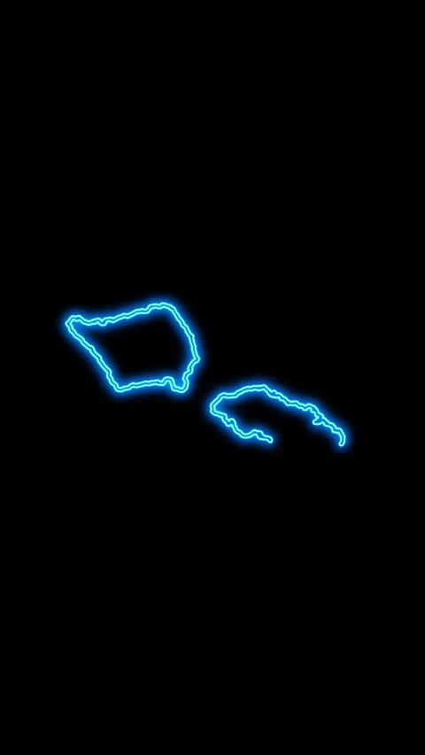 Samoa Map Outline Neon Lights Video stock 333057312