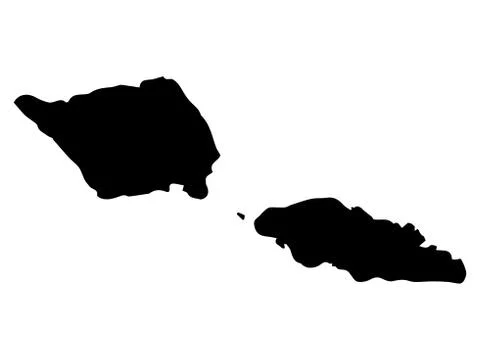 Samoa Map Silhouette Vector illustration. Ilustração Stock