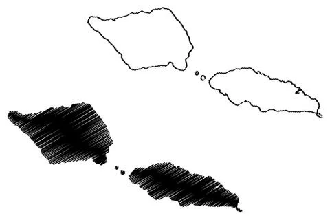 Samoa map vector Stock Illustration