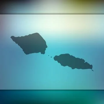 Samoa map. Vector silhouette of Samoa. Blurred background Stock Illustration