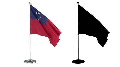 Samoa office small flag pole Illustrazione stock