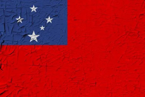 Samoa painted flag Stock Photos