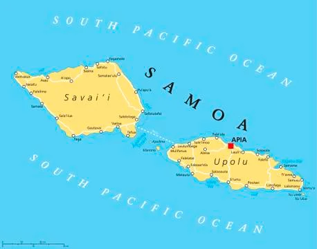 Samoa Political Map Illustrazione stock