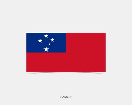 Samoa Rectangle flag icon with shadow. Illustrazione stock