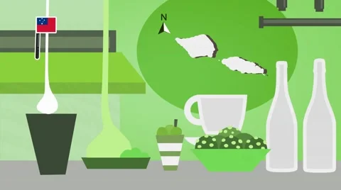 Samoa - Vector Menu - Restaurant - Food and Drinks - green Stock Footage 67569269