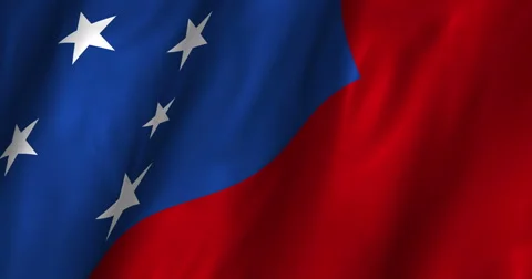 Samoa waving flag 4K Stock Footage 51369992