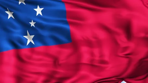 Samoa Waving Flag Background Stock Footage 204137866