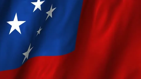 Samoa Waving Flag Stock Footage 12358634