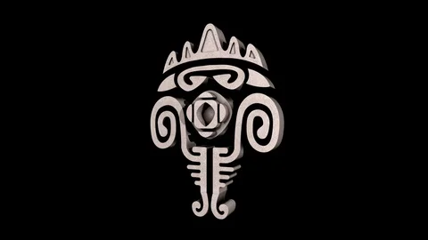 Samoan design 3D model animation. ALPHA MATTE. Video stock 118992981