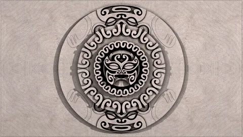 Samoan design 3D wall animation. 4K quality. Stock Footage 119032107