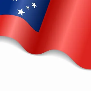 Samoan flag wavy abstract background. Vector illustration. Stock Illustration