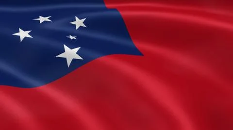 Samoan flag in the wind Stock Photos
