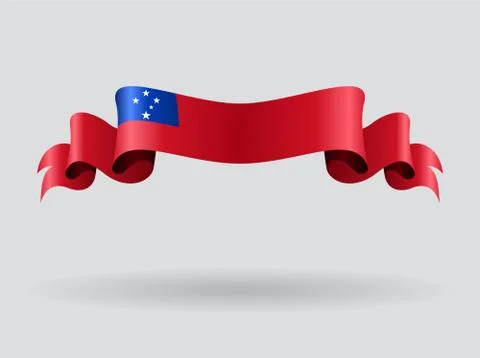 Samoan wavy flag. Vector illustration Illustrazione stock