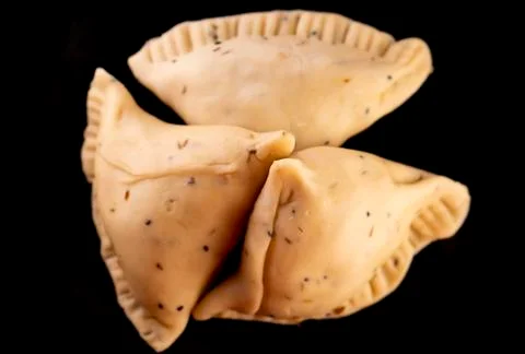 Samosa on black background Foto stock