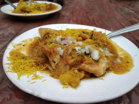 Samosa chat Stock Photos