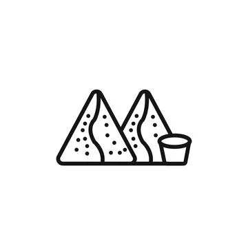 Samosa icon logo sign vector outline Stockillustratie