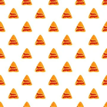 Samosa pastry filling pattern on white background Stock Illustration