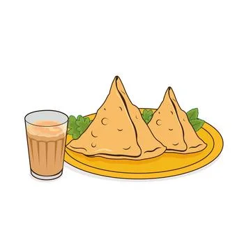 Samosa with tea Stock Illustration