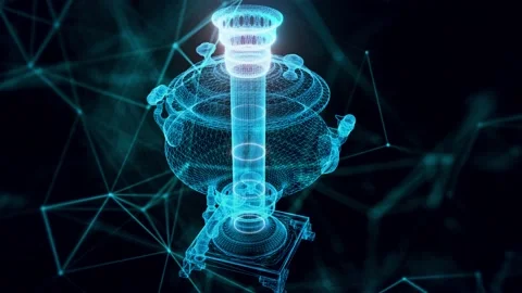 Samovar hologram Close up Stock Footage 154766940