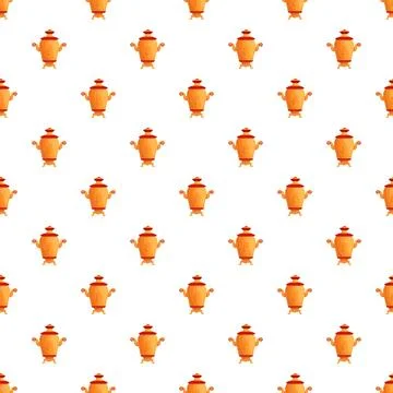 Samovar tea boiler pattern repeating background illustration Stock Illustration