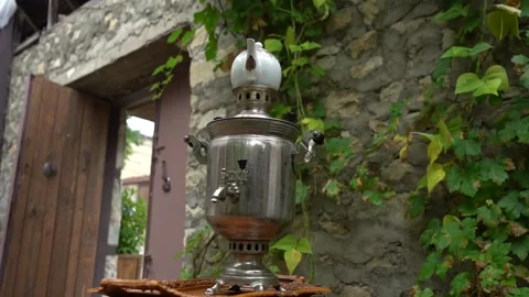Samovar with tea pot Stock Footage 248830762