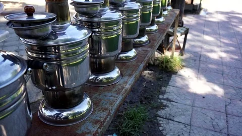 Samovar of tea on the teapot, Video stock 111774664