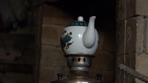 Samovar with Teapot Stock Footage 251541704