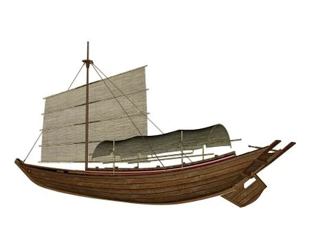 Sampan boat - 3D render Stock Illustration