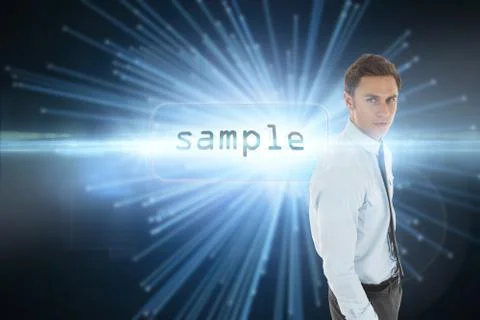 Sample against abstract technology background Stock Illustration