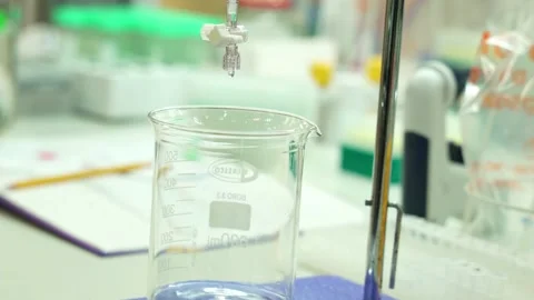 Sample analysis in Laboratory Stock Footage 145867557