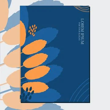Sample of autumn blue abstract leaves background Stock Illustration