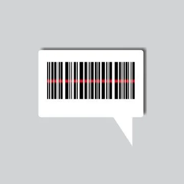 Sample Bar Code For Scanning Icon On Chat Bubble Background Stock-Illustration