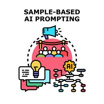 Sample based ai prompting concept using artificial intelligence 스톡 일러스트
