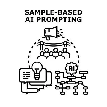 Sample based ai prompting concept using artificial intelligence Stock Illustration