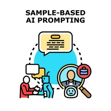 Sample based ai prompting for machine learning and recruitment Illustrazione stock