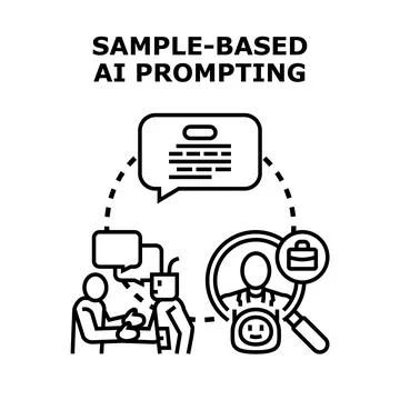Sample based ai prompting for machine learning and recruitment Ilustração Stock